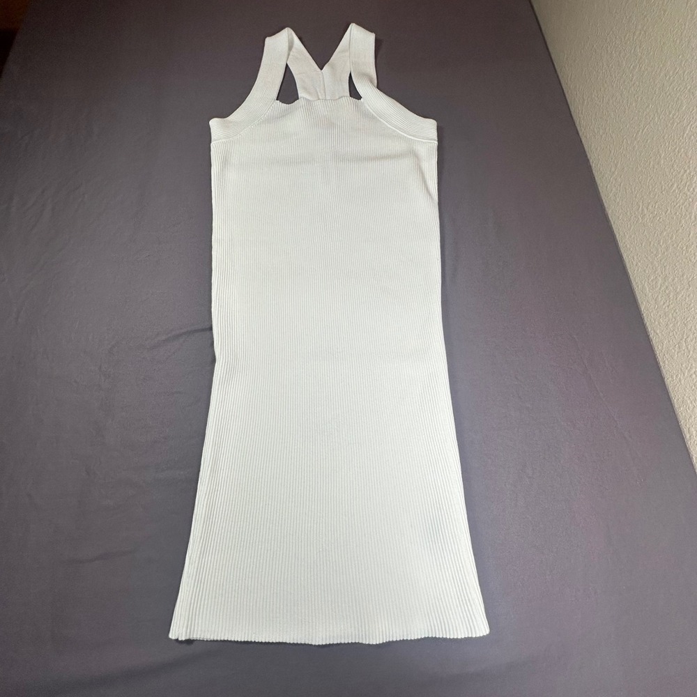 525 AMERICA Ivory Ottoman Sleevleless Ribbed Knit Bodycon‎ Tank Dress NWT $148 M